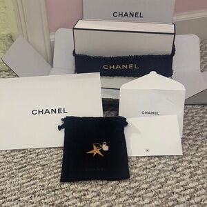Chanel Black and White Gift Box with Cards and STAR CHARM
